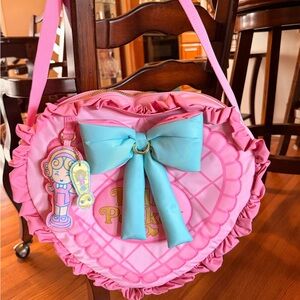 Polly Pocket Oversized Pink Heart Shaped Padded Nylon Bag